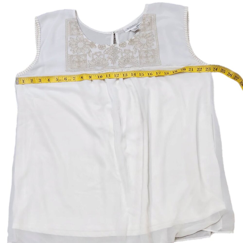 ❤️2/$18 Motherhood Maternity Cream Embroidered Flowy Top Blouse XL - Picture 5 of 7